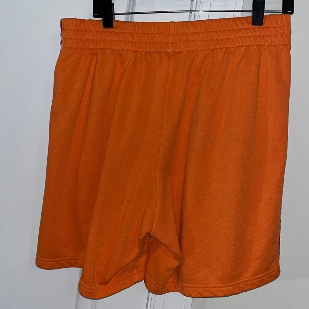 Adidas Originals Stripe Orange soccer basketball shorts XL zipper pockets